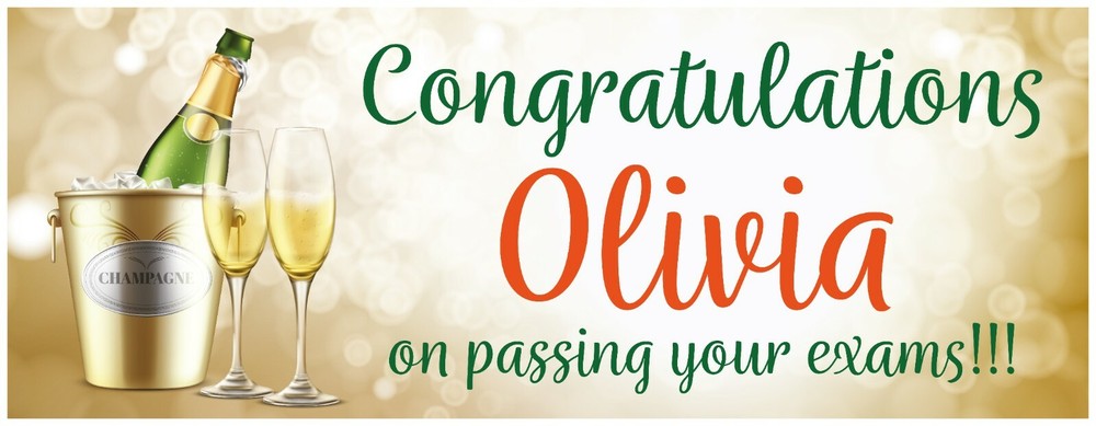 2 PERSONALISED CHAMPAGNE BANNERS - Design 3