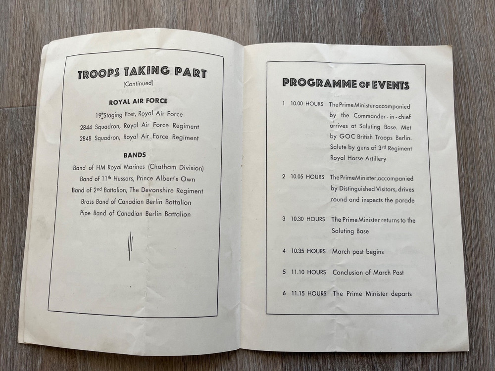 british victory parade in berlin 21st july 1945 - programme