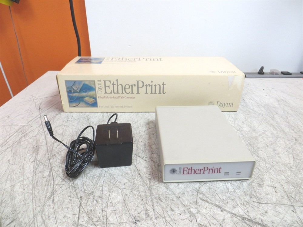 Dayna EtherPrint EP0100 EtherTalk-to-LocalTalk Converter w/ Box & PSU