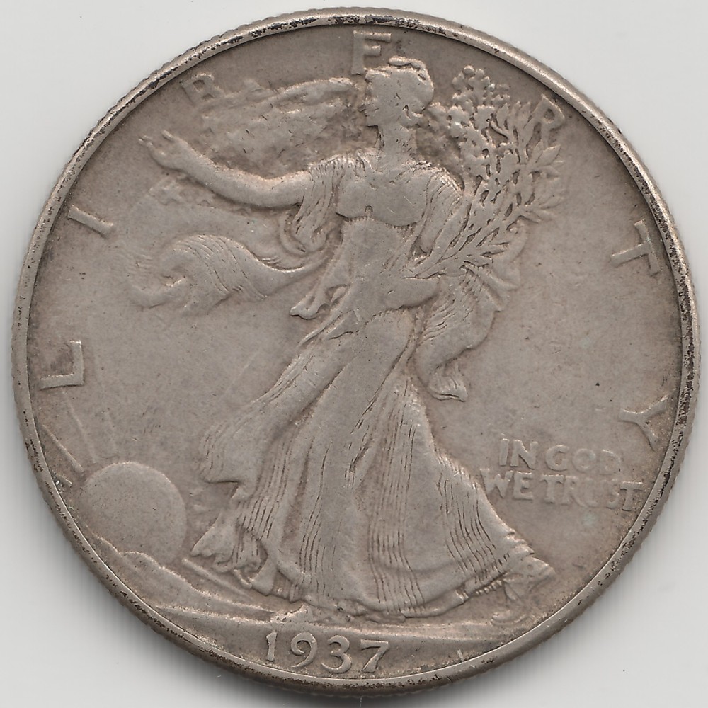 1937 D Walking Liberty Half Dollar, XF