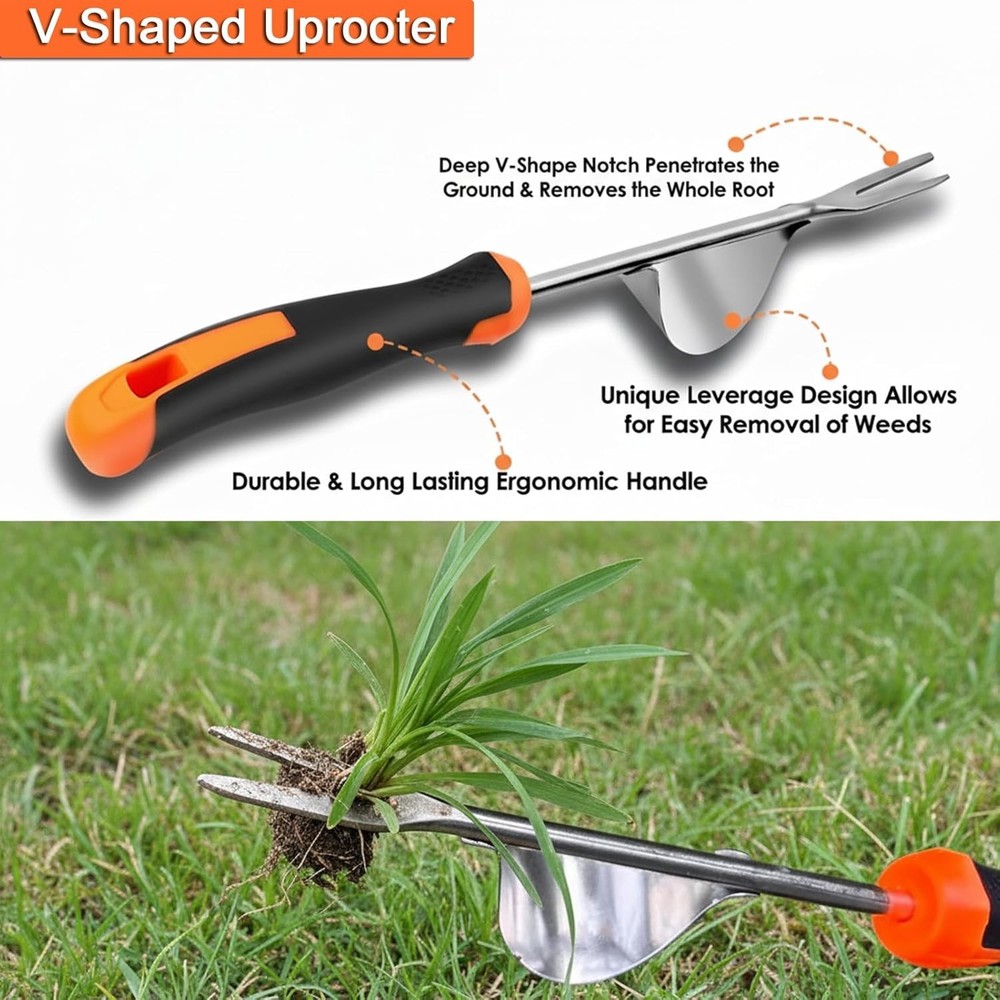 Weed Puller Tool, 3 Pack Hand Weeder Tool, Stainless Steel Dandelion Remover for