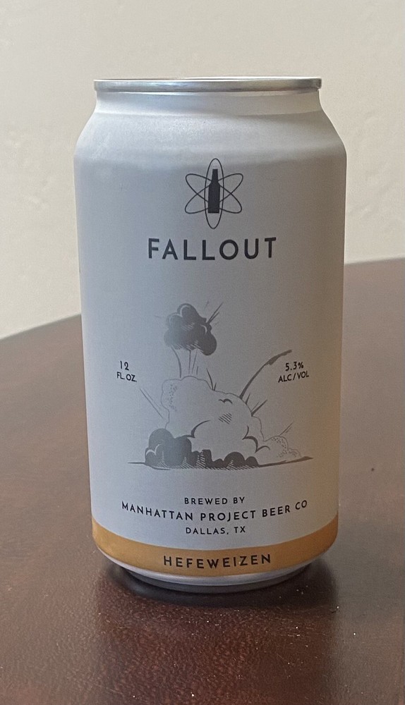 Fallout Hefeweizen Empty Beer Can Bottom Opened Manhattan Project Beer