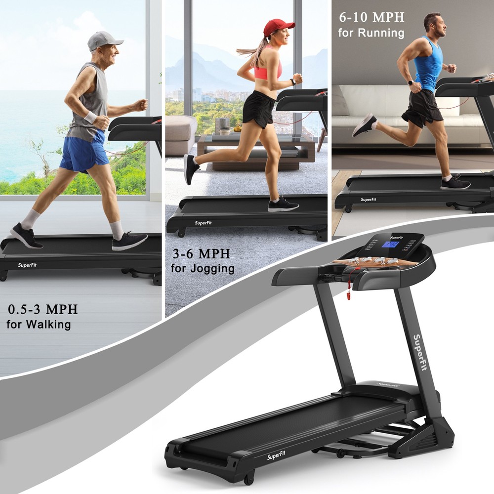 3.75HP Folding Treadmill Running Jogging Machine w/ 15% Automatic Incline