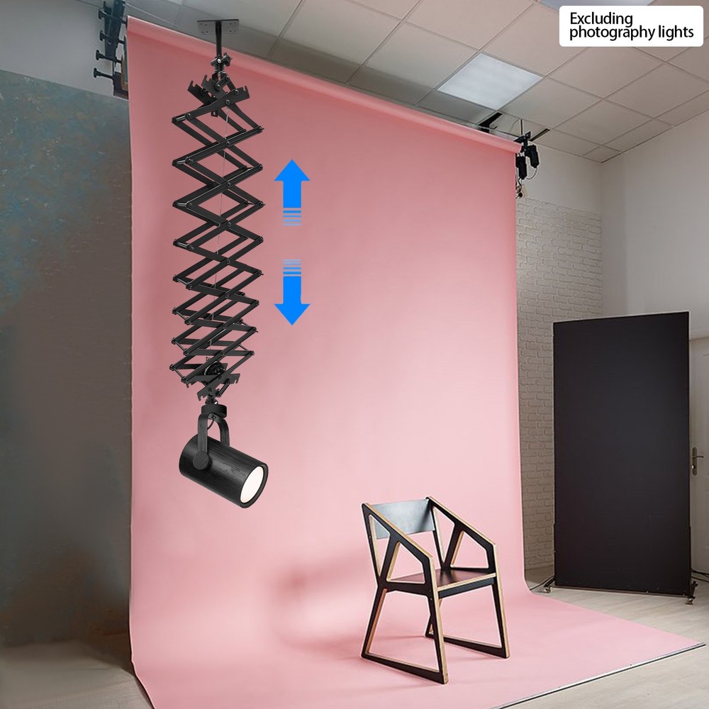 Light Wall Mounted W/ Rope Drop Photograph for Studio Photography Ceiling Rail