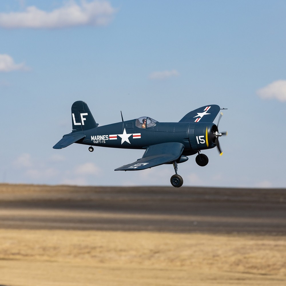 E-flite RC Airplane F4U-4 Corsair 1.2m BNF Basic with AS3X and SAFE Select