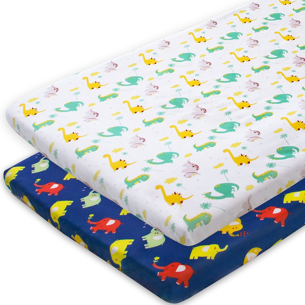 Pack N Play / Playard Sheets Lovely Print Mini Crib Sheets 39"x27" 2 Pack