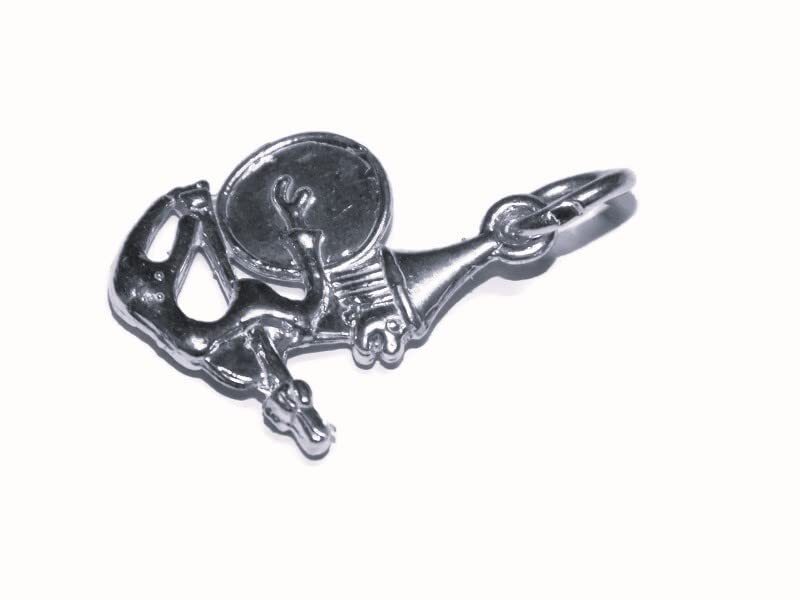 Flying Witch Charm Pendant .925 Sterling Silver