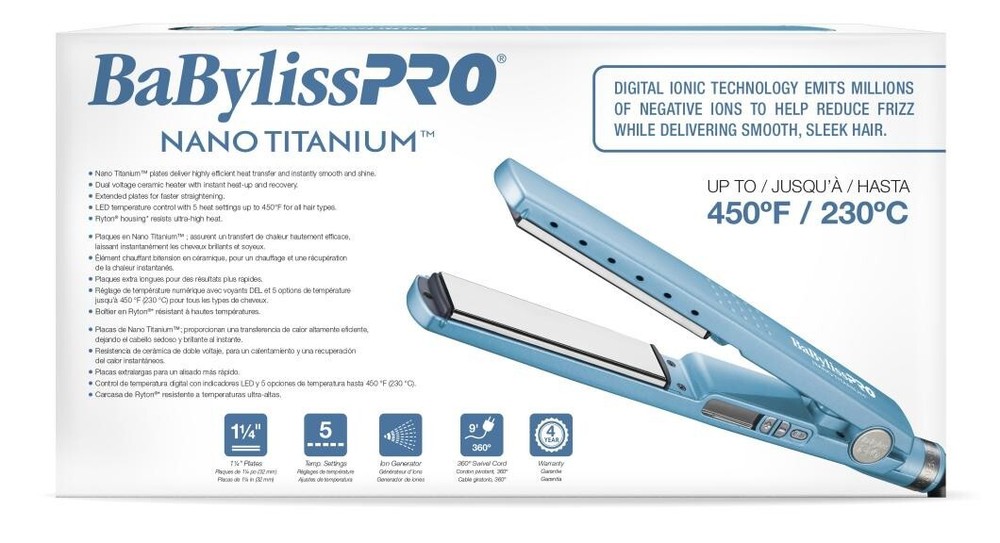 BaBylissPRO Nano Titanium 1¼" Digital Ionic Flat Iron | BNT4091TUC