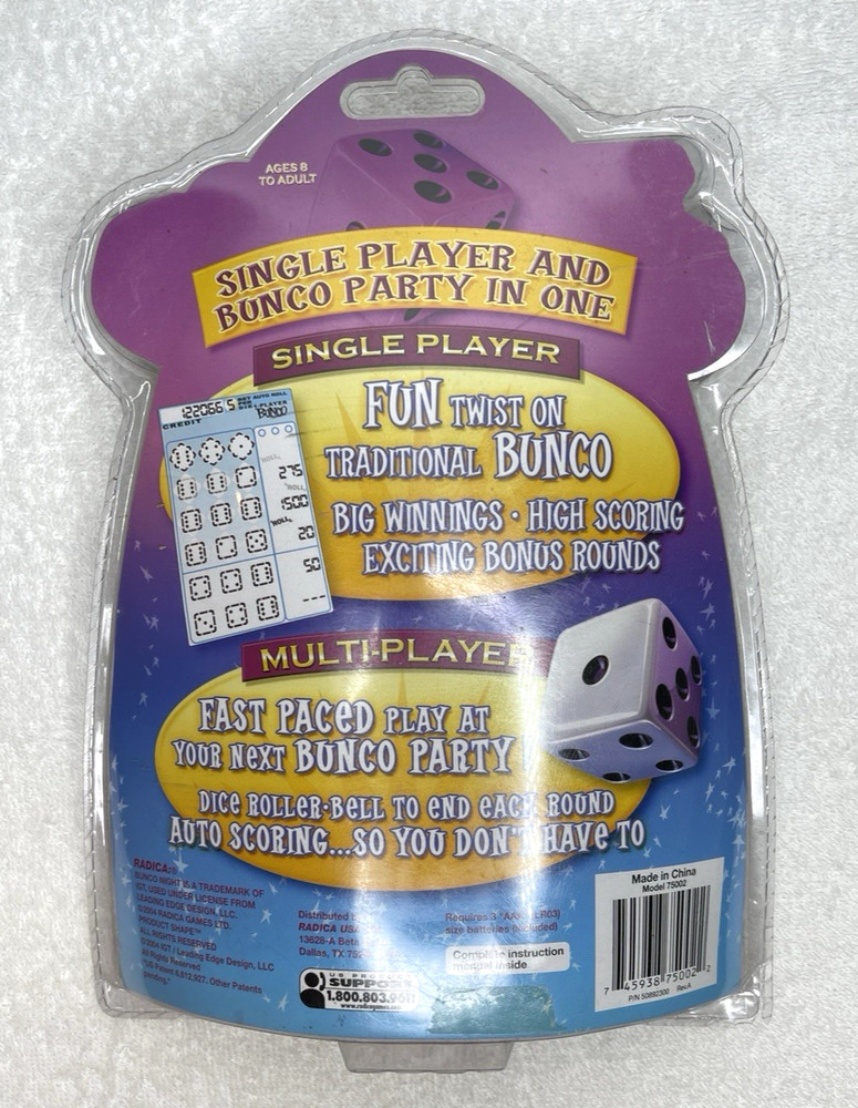 Bunco Night Handheld Electronic Game Single/Multi Player 2004