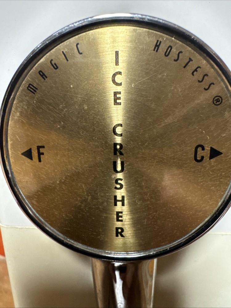 Vintage Magic Hostess Ice Crusher Manual Hand Crank Bar Kitchen Tool Coarse/Fine