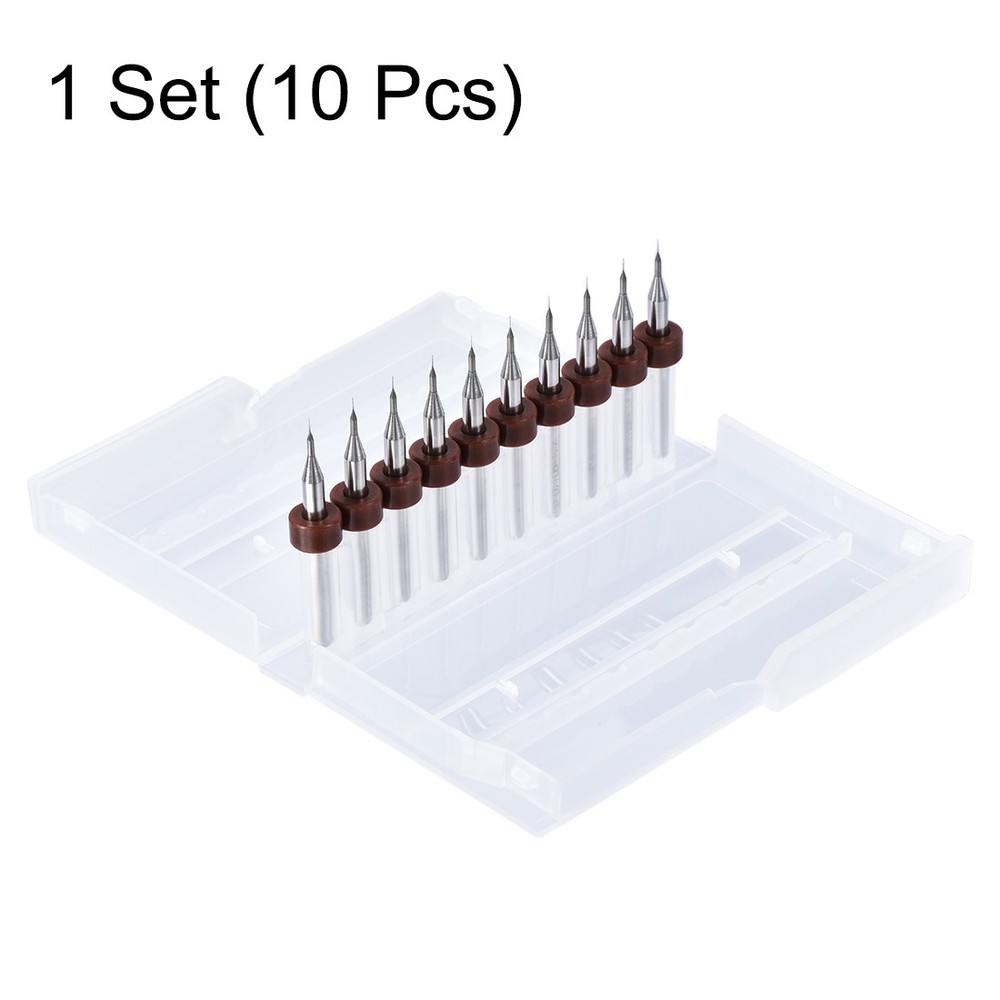 10pcs 0.1mm Carbide CNC Engraving Circuit Board Micro PCB Drill Bits