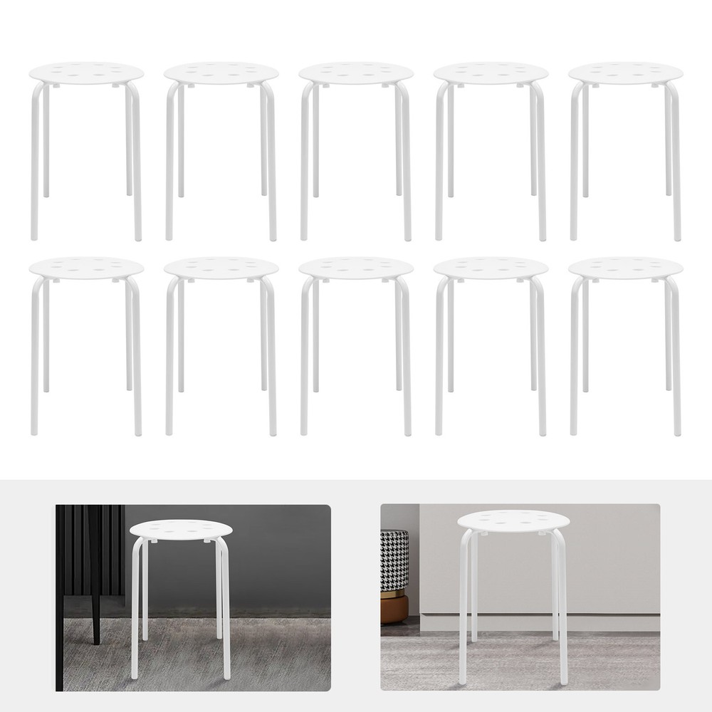 10 Pack Stacking Stools - Versatile Plastic Seating for Home, Office & Garden