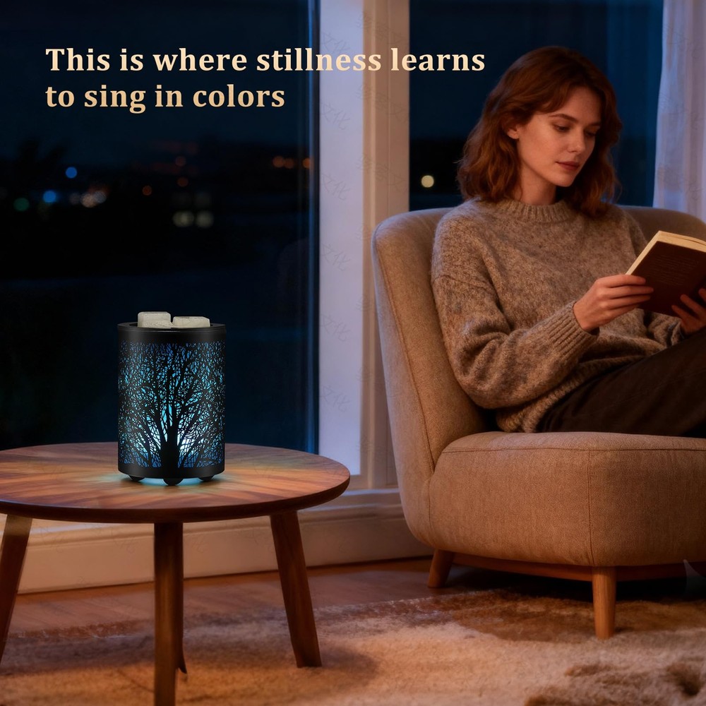 Electric Wax Melt Warmer with 7-Color LED & Timer Function â€“ Flameless Scente