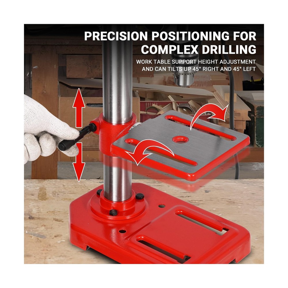 8" Benchtop Drill Press, Laser Ray (Class II Max. 1mW), Tabletop Drilling Mac...