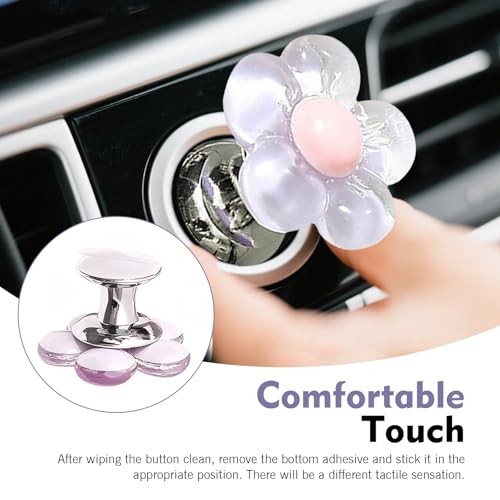 Resin Flower Engine Ignition Button Cover, Push Engine Button 1 PC Purple