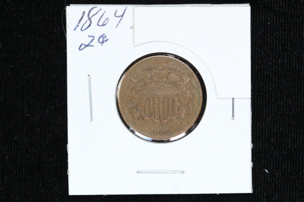 1864 Two Cent AU 3HC7