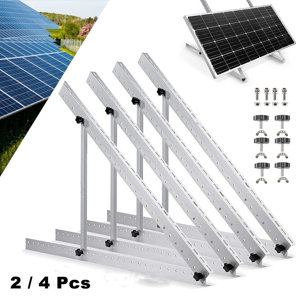 Solar Panel RV Tilt Mount Brackets Kit System Roof Flat Surface Adjustable Frame