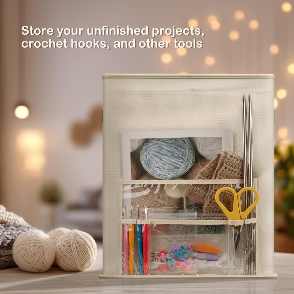 Yarn Storage Organizer with 3 Stackable Trays, Large Yarn Storage Container w...