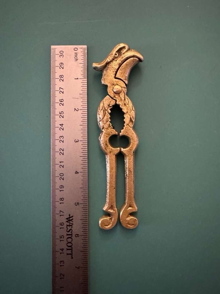 Antique Brass Eagle Head Nutcracker – Figural Victorian Tool