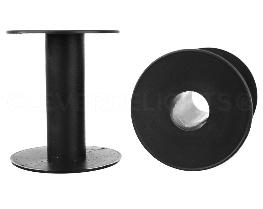 16 Pack 3 x 2.75-inch Black Plastic Spools Empty Bobbins for Wire Cord Thread