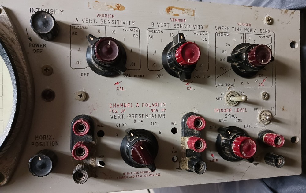 Vintage HP Hewlett Packard Oscilloscope Model 122AR Rack Mount