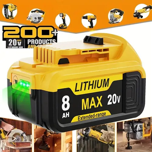 DCB200 4 Pack 20V 8Ah Lithium-lon Battery Replacement for Dewalt
