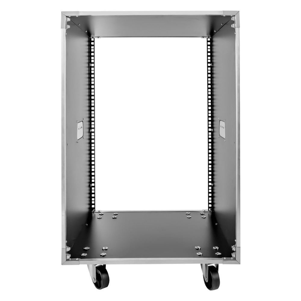 19 Inch 16U 4 Post Server Rack Open Frame Rolling Network Data Rack w/ Casters