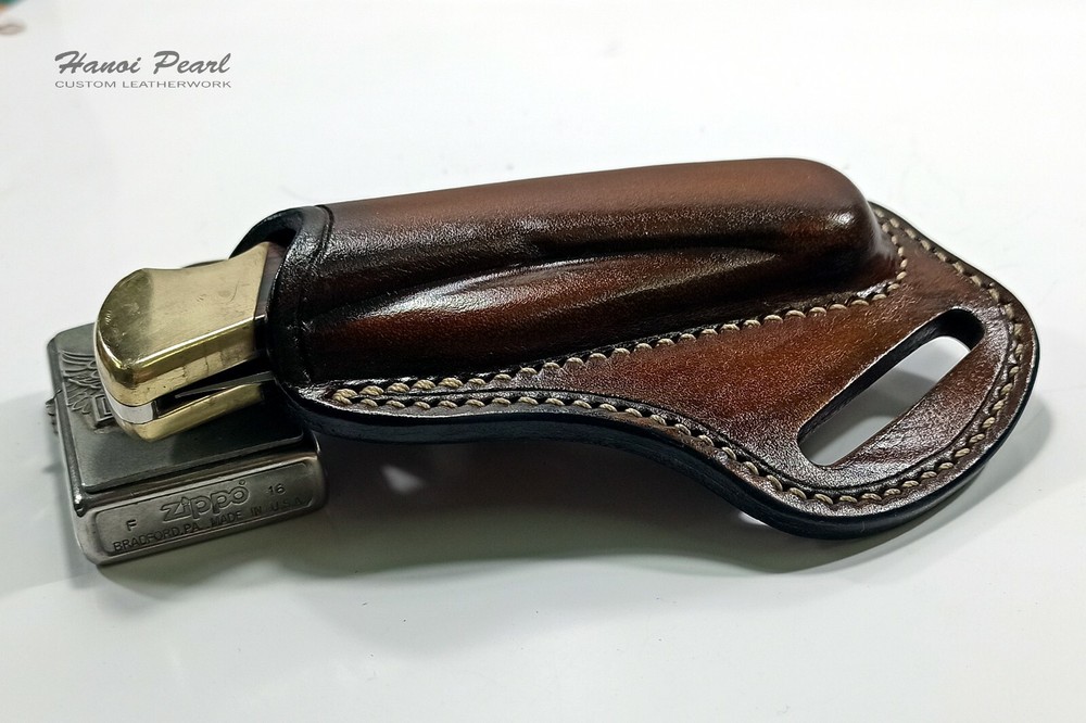 Custom 45 Degree Canted Leather Sheath for Buck 110 Folding Hunter