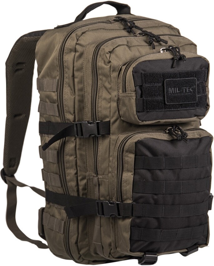 Mil-Tec Large Ranger Pack OD/Black Polyester Construction 36 Liter Capacity