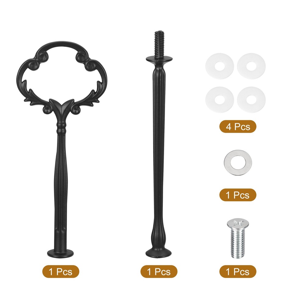 2-Tier Cupcake Stand Hardware Fitting for Cake Stand Flower Black