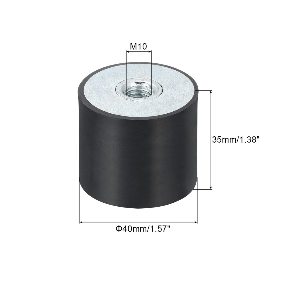 2Pcs 40 x 35mm M10 Thread Female Rubber Mounts Silent Block Base Block