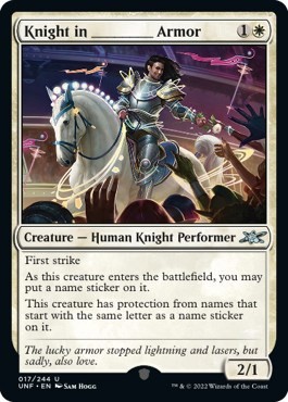 Knight in _______ Armor Unfinity 17 MTG LP