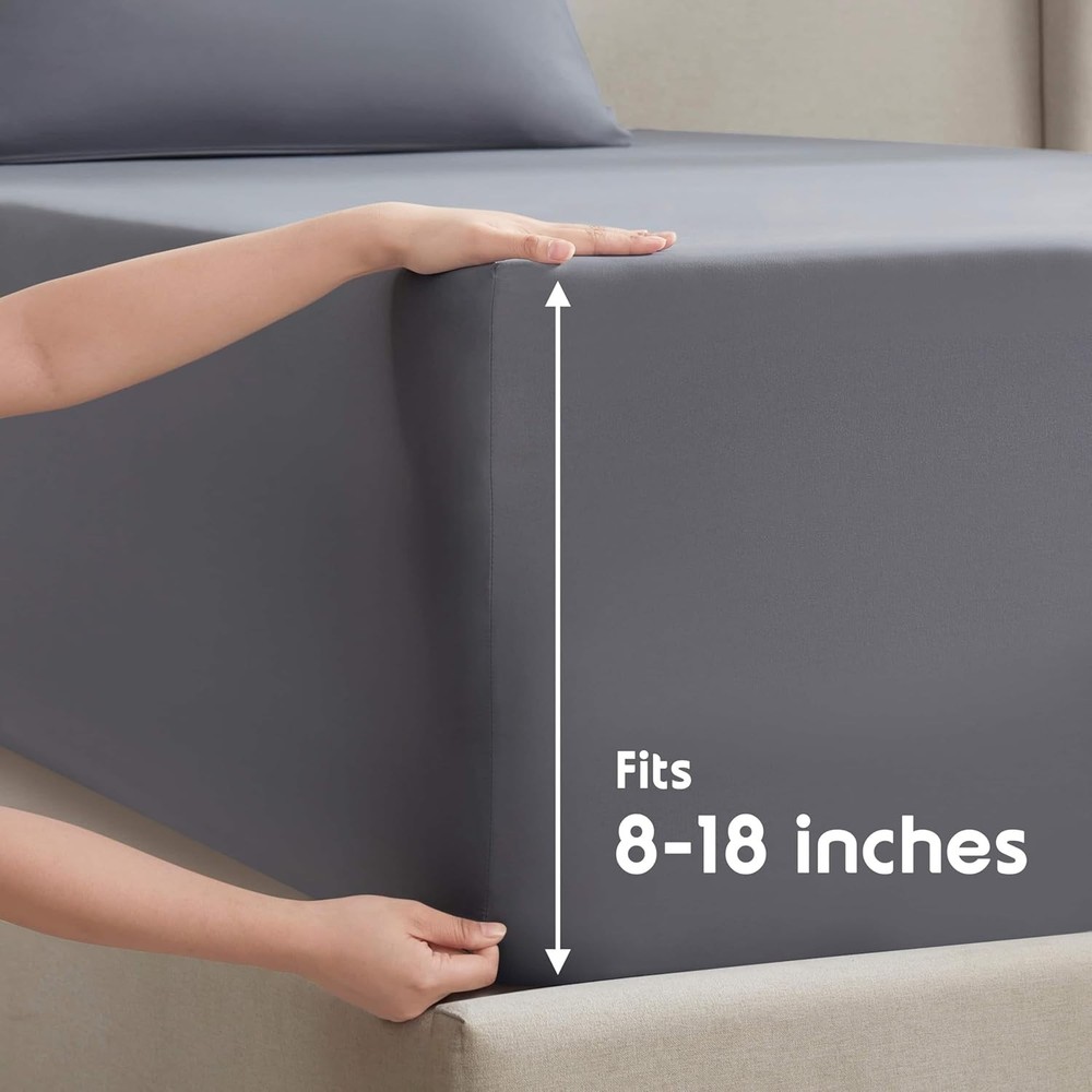 Split King Sheet Set - 1800 Ultra-Soft Microfiber Bed Sheets - Double Brushed