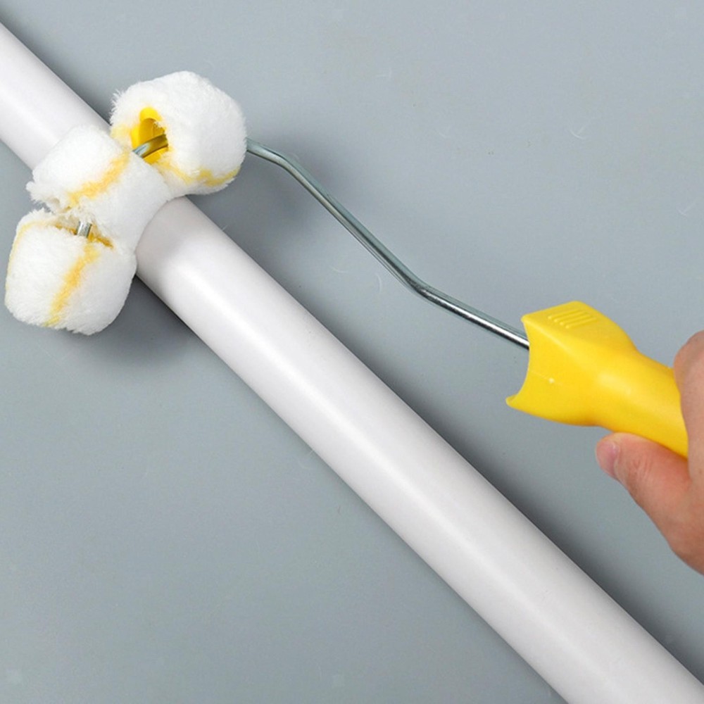 Paint Roller for Pipe with Frame for Curved Surface and Tight Space Smooth