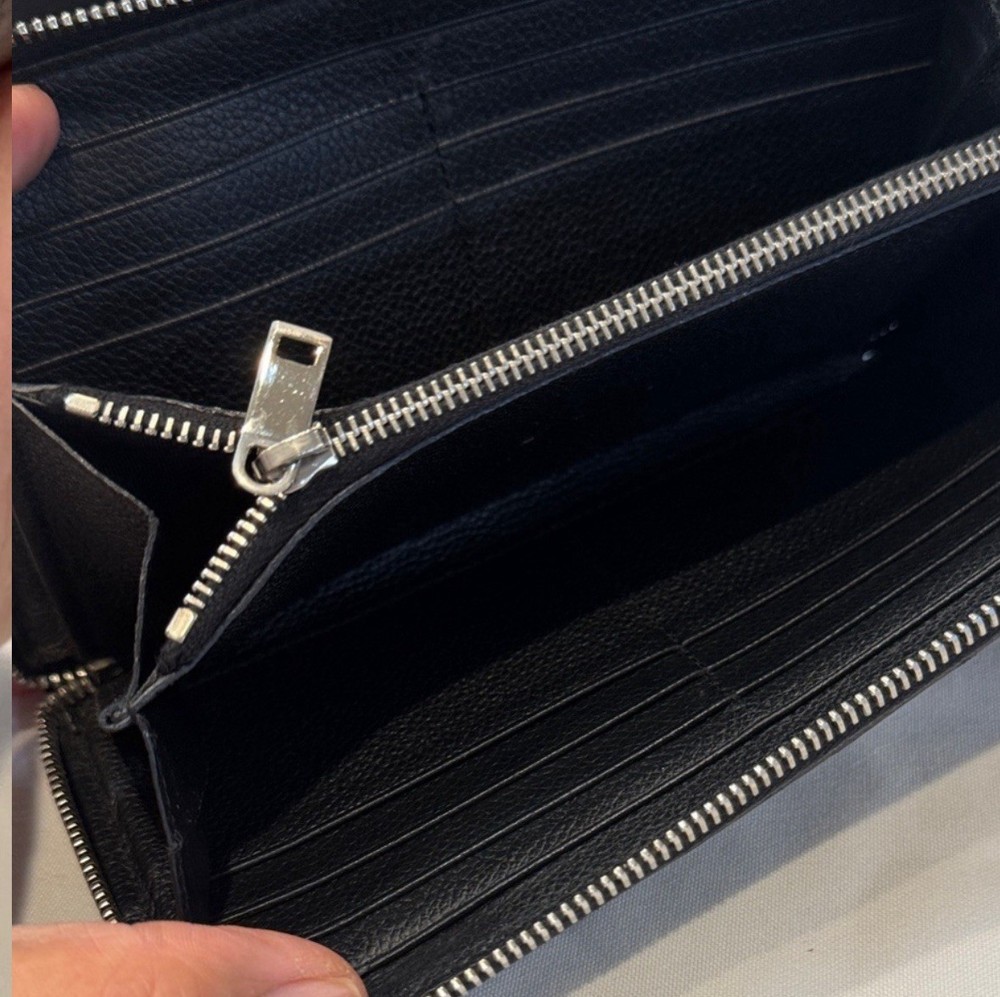 Authentic Saint Laurent Black Zip-Around Wallet