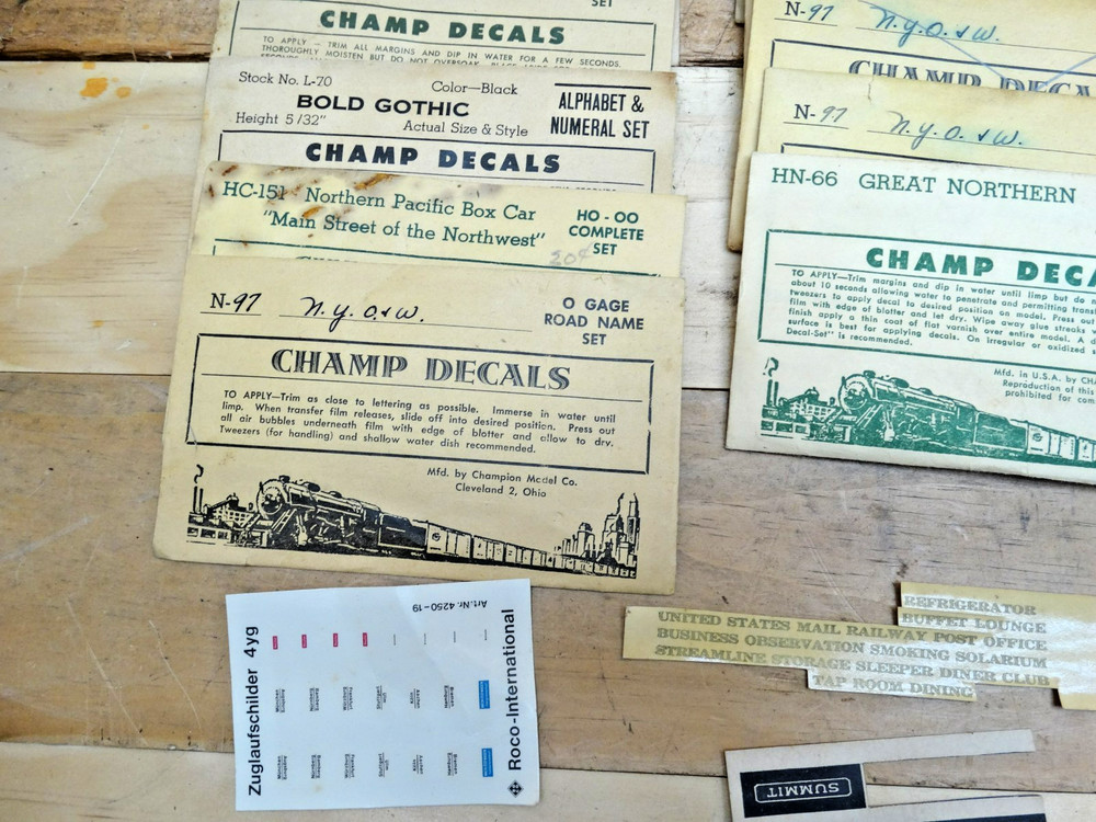 Champ Decal Sets HO Scale Large Mixed Lot
