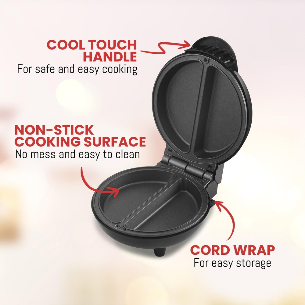Nonstick Omelet Maker 2 Portion Snack Pocket Cooker Stainless