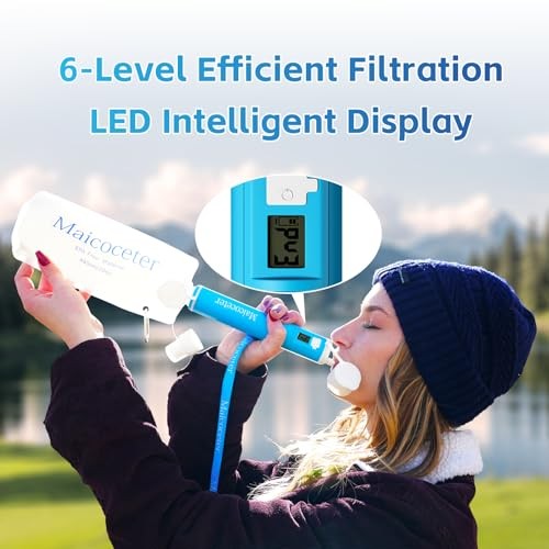 Üν Gravity Water Filter Straw with 2 Gallon Bag and Water Filter Straw System
