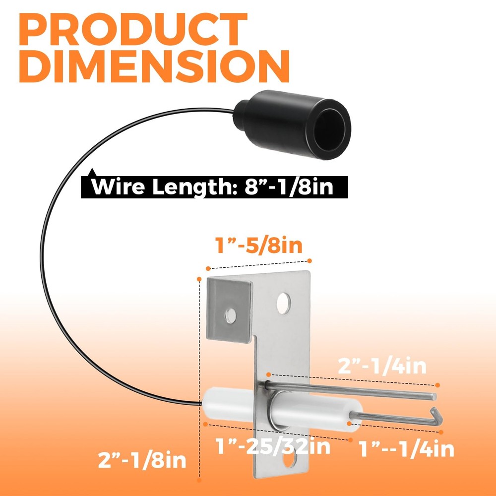93868 RV Water Heater Igniter Replacement, Spark and Sensor Electrode, 2-Pron...