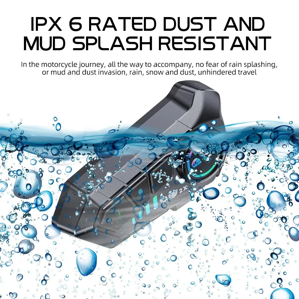 2pcs Motorcycle Intercom Headset Helmet For 2 Riders intercommunicator 300M