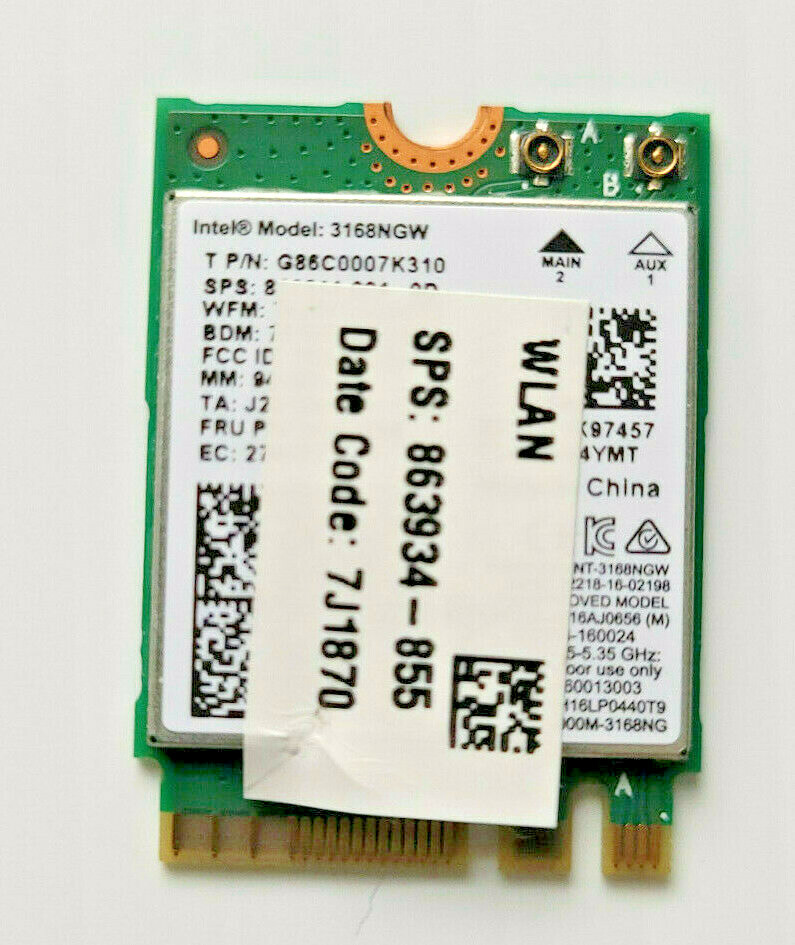 Intel Wireless-AC 3168NGW 433Mbps M.2 802.11AC wifi Card for PC Laptop