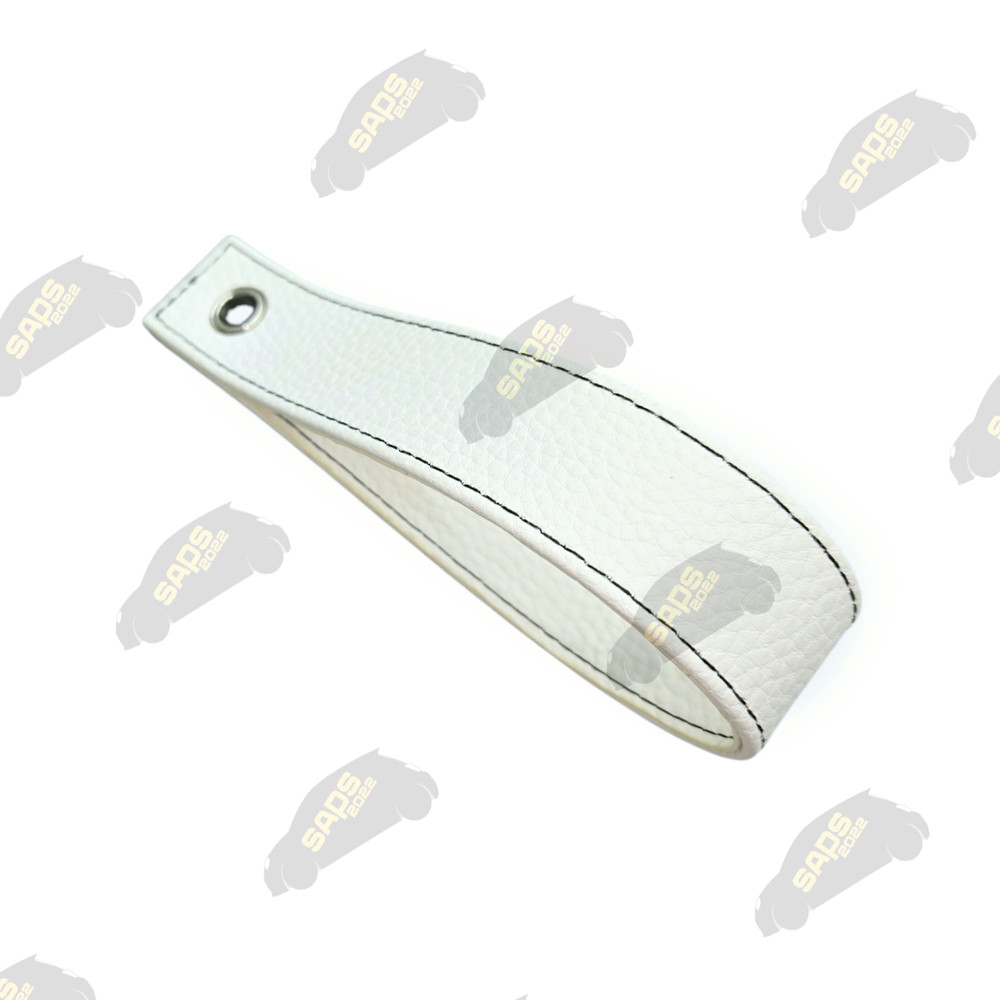 Abarth White / Black Stitch Leather Interior Boot Pull Strap Handle Fiat 500