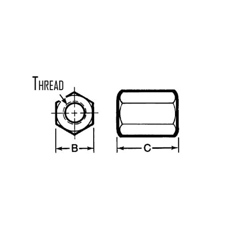 TE-CO 41503, 3/8"-16 Coupling Extension Nut - 7 pieces