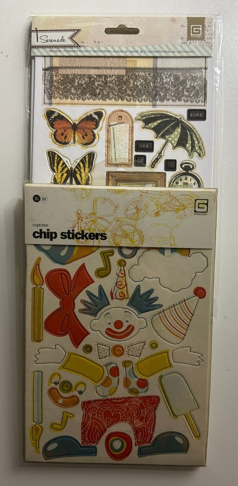 BasicGrey Chipboard Cupcake Chip Stickers & Serenade Chipboard-I Do Combine Ship