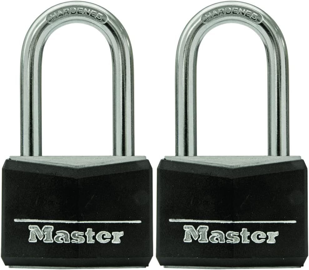 2 PACK Master Lock Black Covered Aluminum Lock, 141DLF