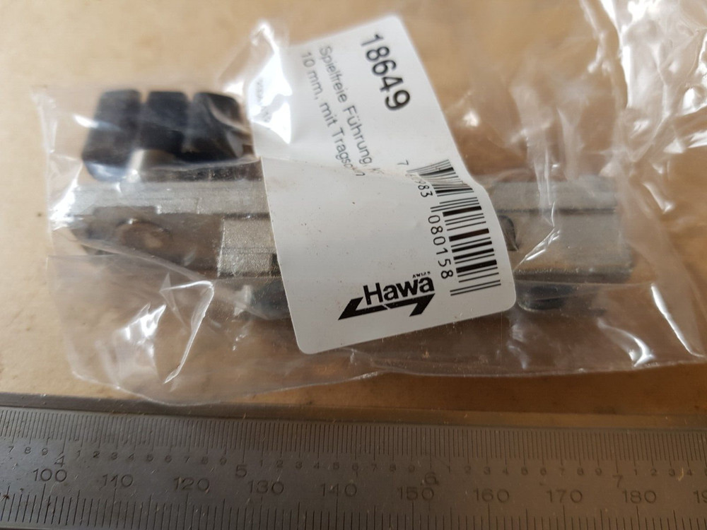 HAWA 18649: Backlash-free guide, KS, 10 mm, with support carriage