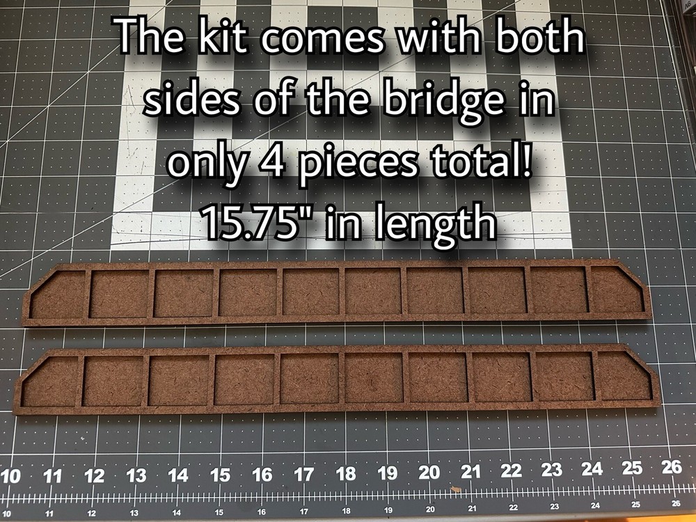 O Scale Girder Bridge Sides KIT - 15.75”- PTF DESIGNS