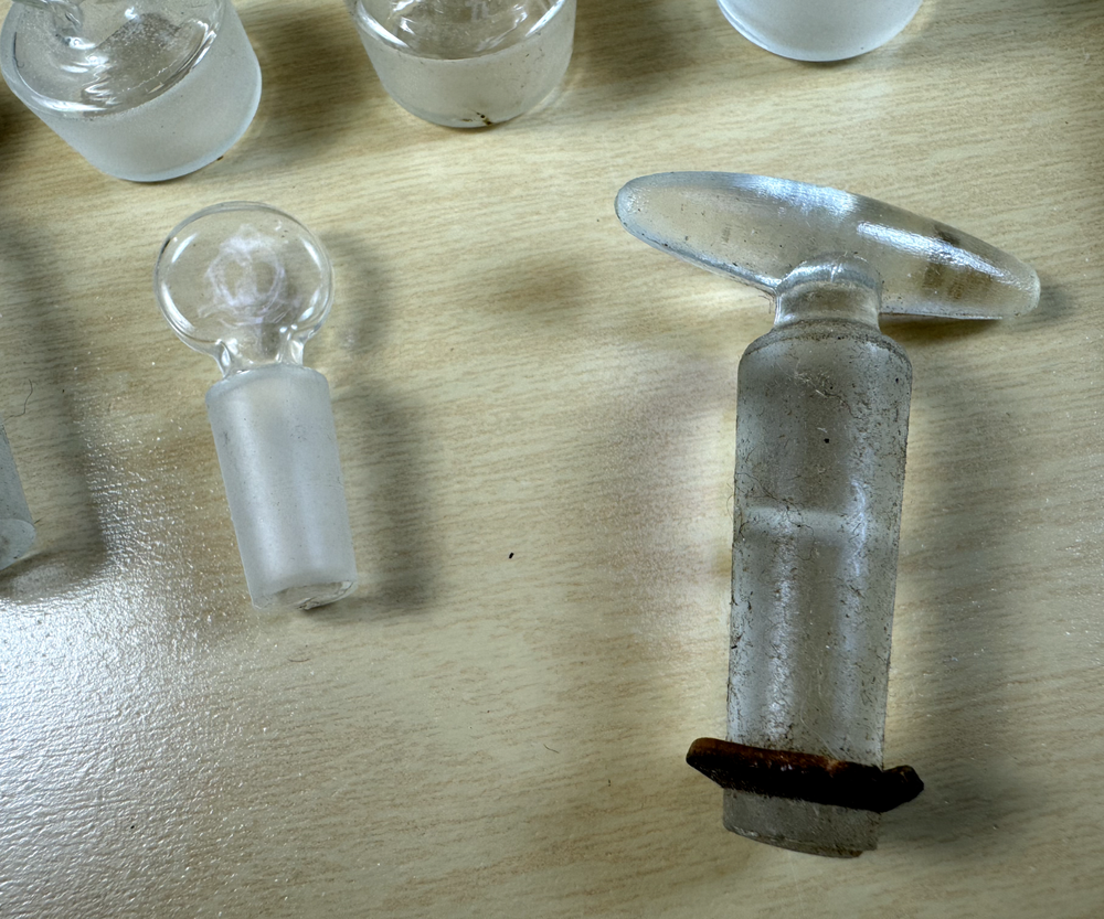 Glass Flask Pennyhead Stoppers - Lot of Hallow & Solid - Various sizes