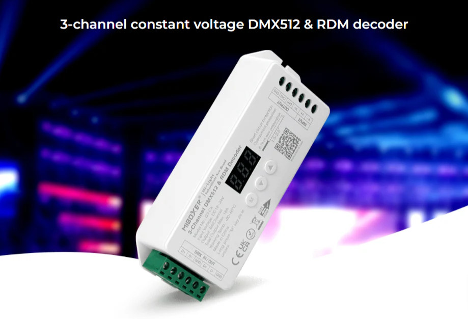 Miboxer DMX512 3-Channel Constant Voltage DMX512 & RDM Decoder