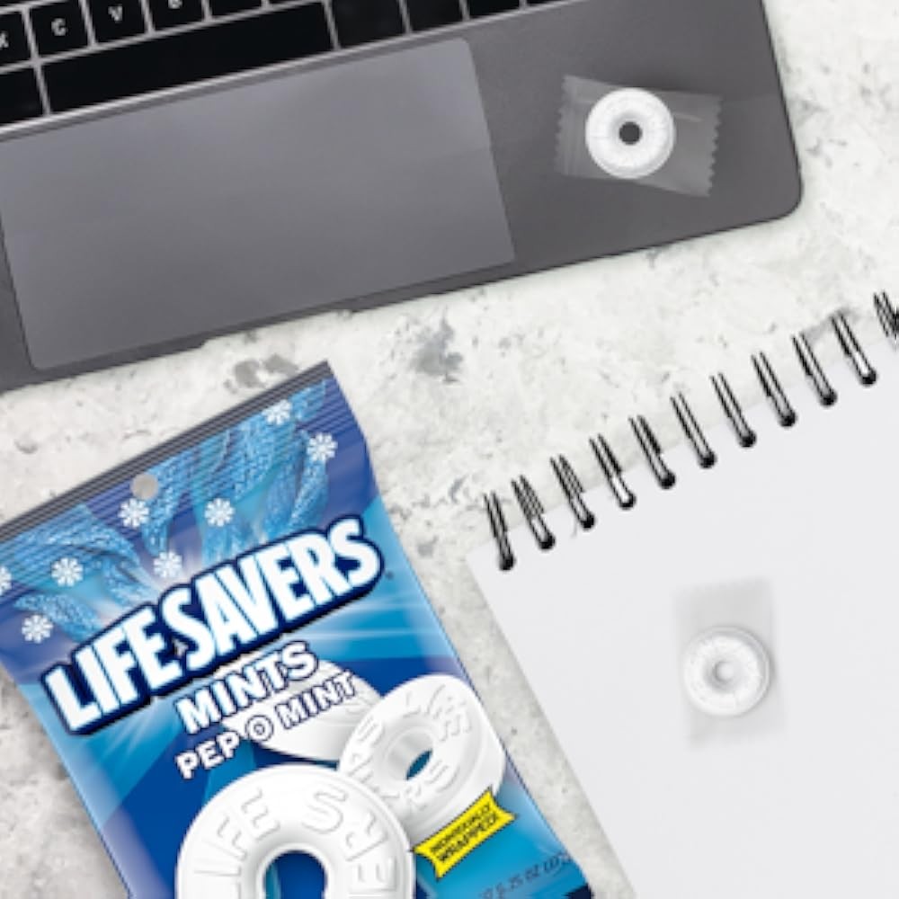 LIFE SAVERS Pep O Mint, Indivily Wrapped Mints for Snaing, Sharing,